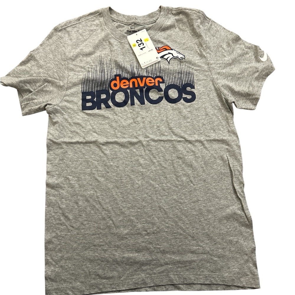 Nike Denver Broncos NFL Mens Heather Grey Graphic T-Shirt N199 Small NWT